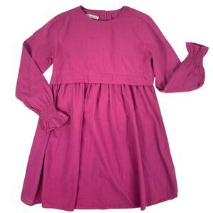 Por La Cara Cotton Lagenlook Button Back Raspberry Fuschia Pink Dress Turkey 38